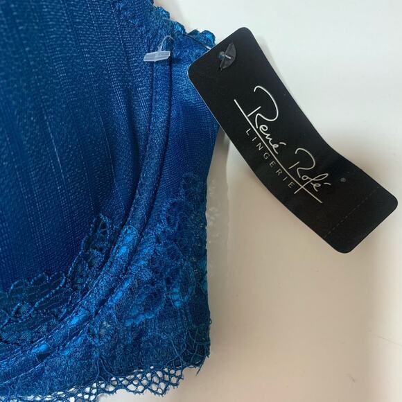 RENE ROFE Bra Lingerie Padded Lace 3 Clasp Closure Adjustable Straps 38D‎ - Picture 8 of 10